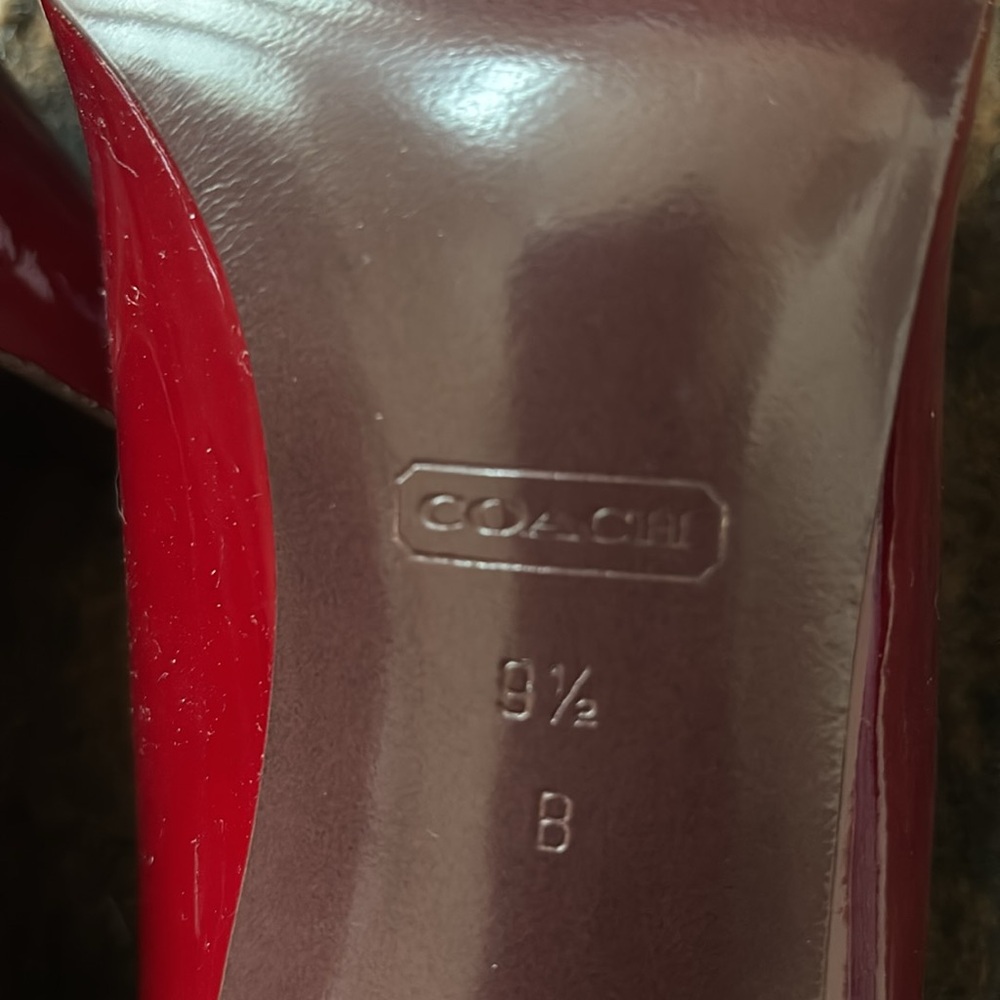 COACH - Red patent leather bow tie pump. Made in Italy - Picture 5 of 6